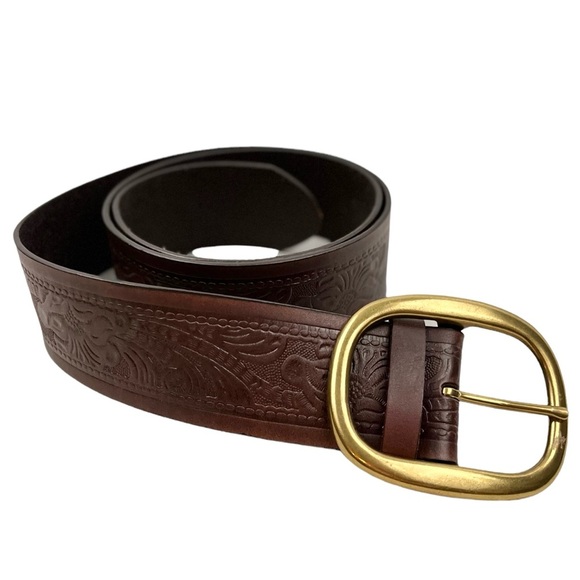Vintage Accessories - VINTAGE Paisley Embossed leather belt
